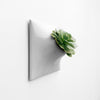 9 inch light gray wall planter with succulent.