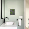 Dark gray living green wall with air plants in a Modern bathroom.
